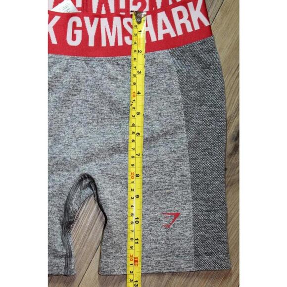 Gymshark Compression Shorts Gray Red Logo Waistband Women’s Size S - Picture 4 of 5
